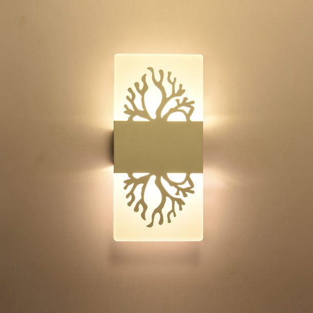 Đèn tường LED hình chữ nhật hoa văn cây cỏ Venus N906
