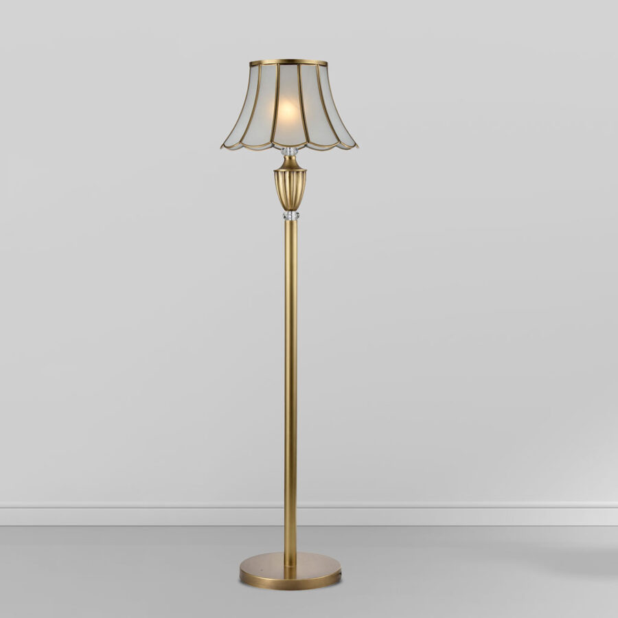 Đèn cây đồng phòng khách chụp nón thủy tinh cổ điển Venus 700173-01