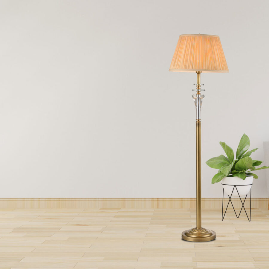 Đèn cây đồng phòng khách thân đính pha lê cổ điển Venus 700302-01