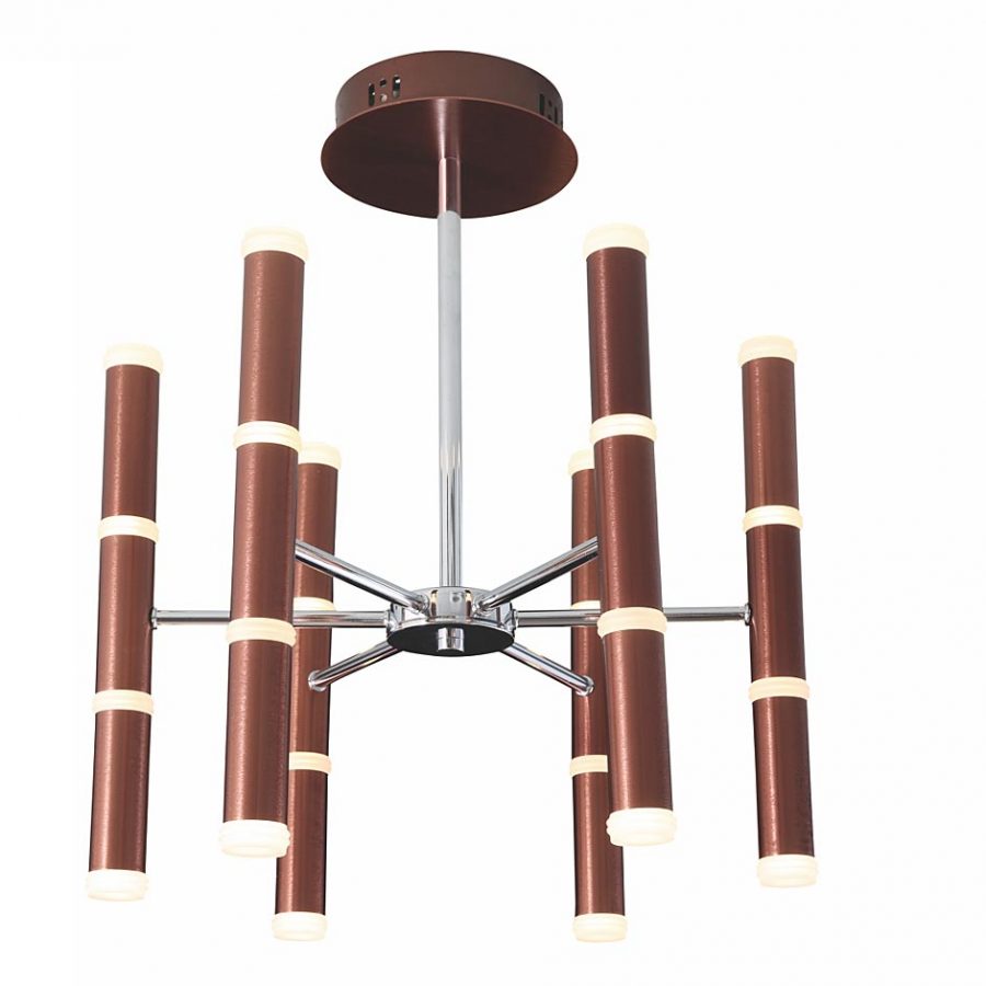 Đèn Chùm Ống Tròn Khung Hợp Kim Nhôm Chao Thủy Tinh 6 Tay 22W Venus Pd184-6A